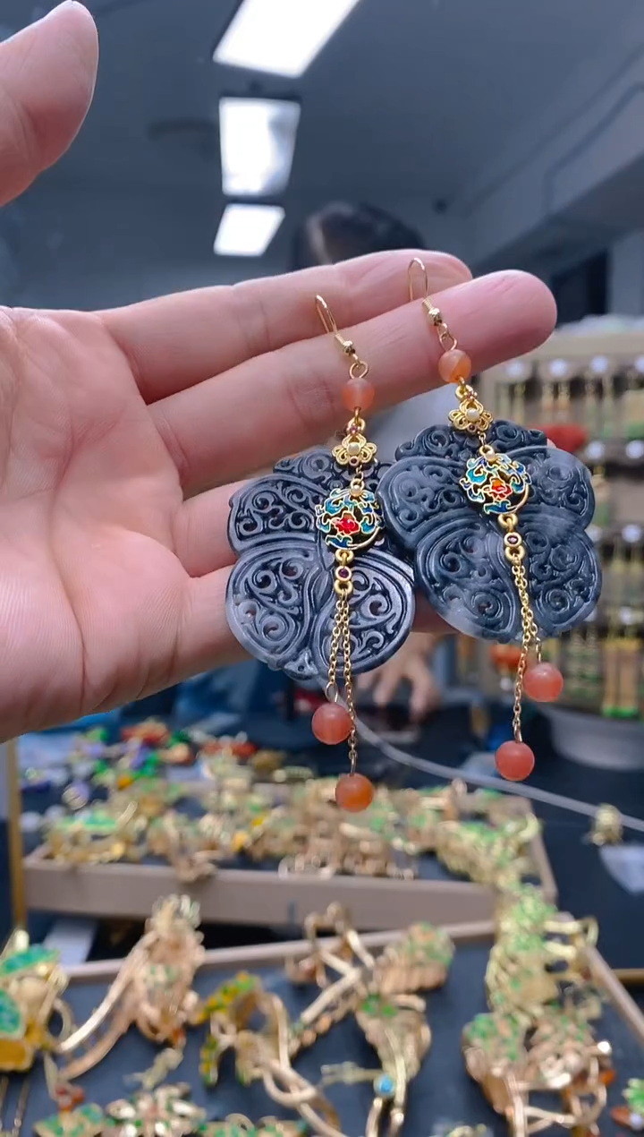 【闪购商品】翡翠耳饰合金0461翡翠耳钩