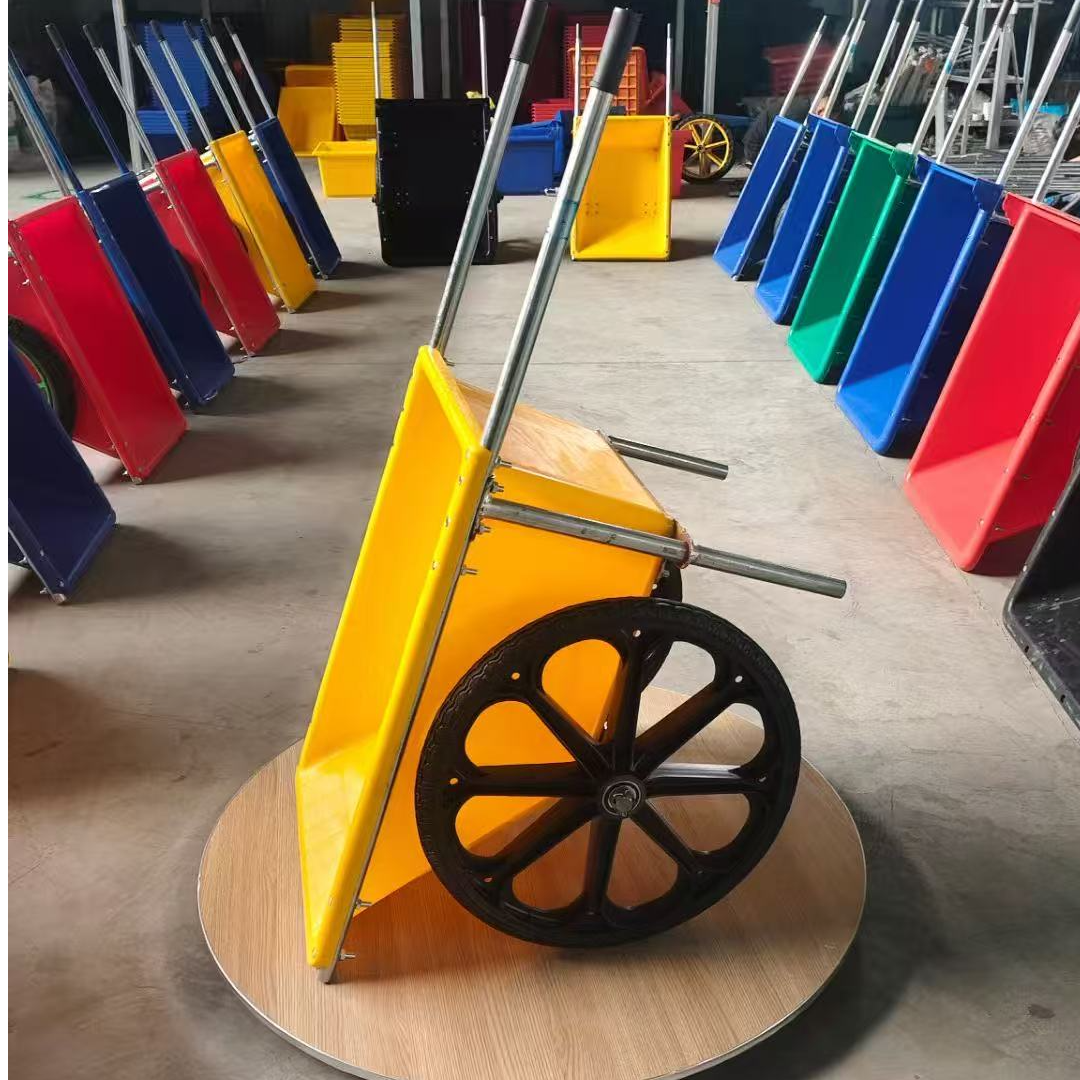 蓝色大容量二轮塑料斗车多功能环卫手推车适用于养殖场海鲜运输