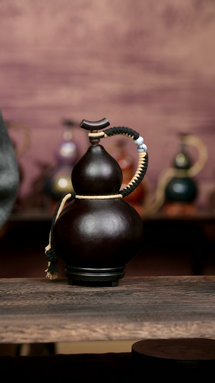 402号中药煮色  600ml左右 大漆葫芦水壶/酒壶 一物一拍