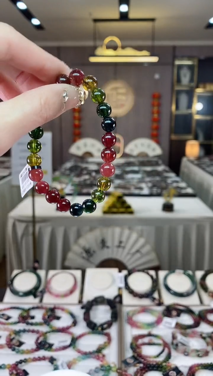 【闪购商品】碧玺单圈手串8mm+未镶嵌一物一证dan