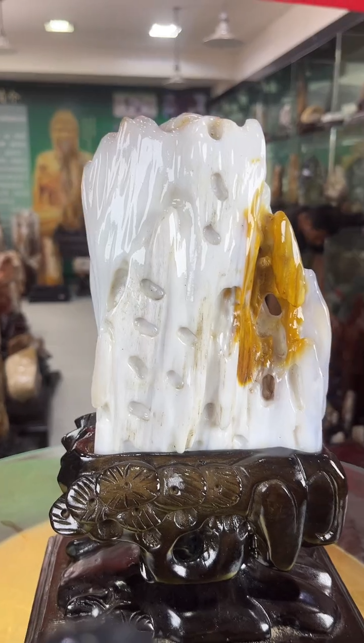 硅化玉珠宝奇石未镶嵌缅甸天然树化玉摆件