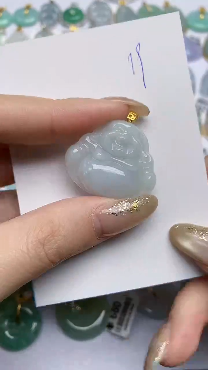 【闪购商品】翡翠颈饰18K金镶嵌天然翡翠A货