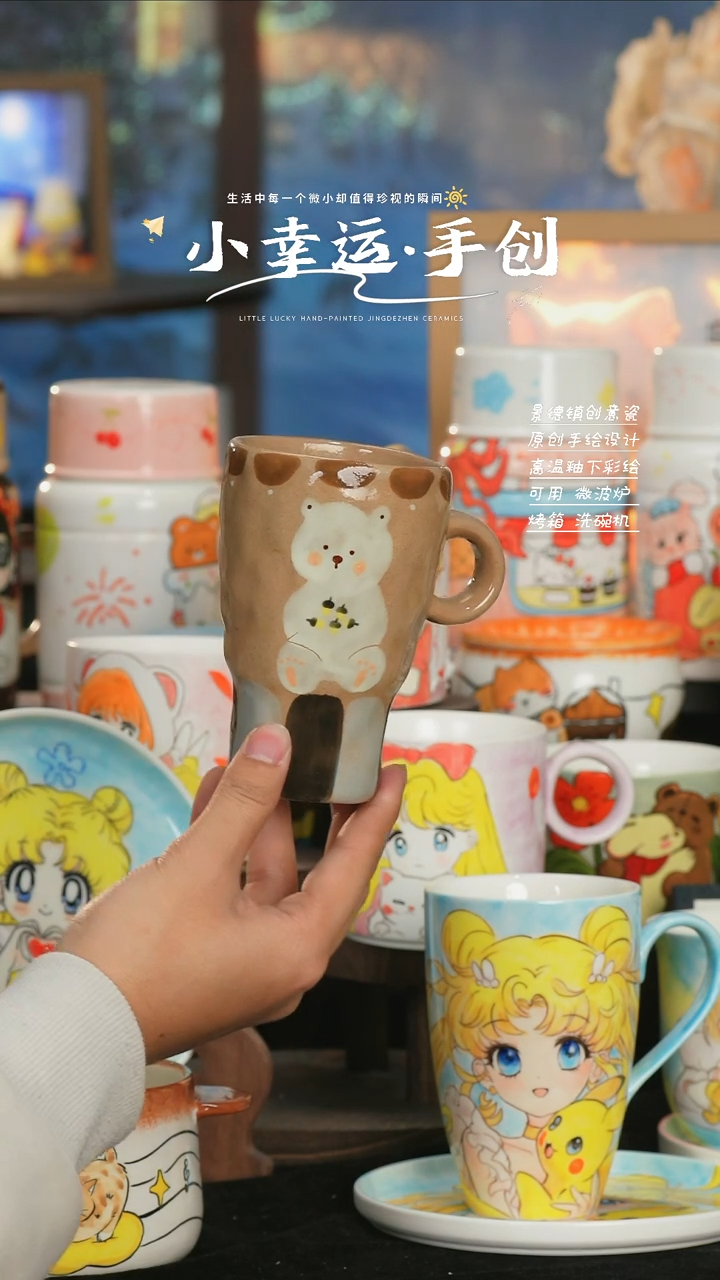 【闪购商品】小幸运纯手工手绘陶瓷