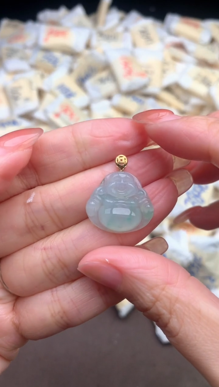 【闪购商品】翡翠挂件18K金镶嵌—