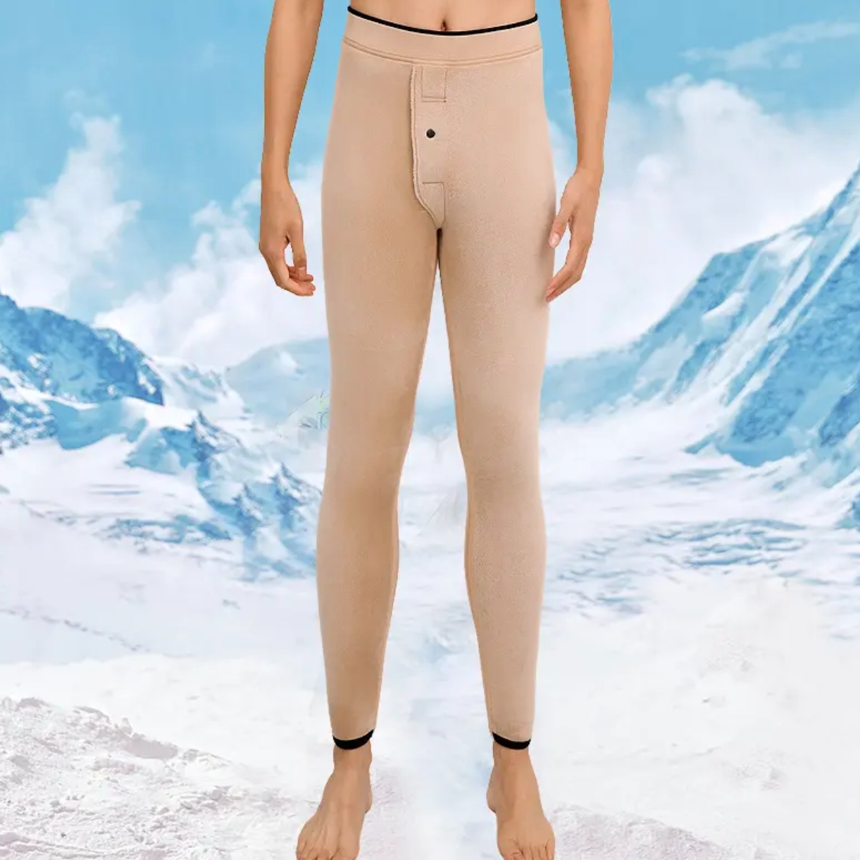 男士加绒加厚内穿机车裤