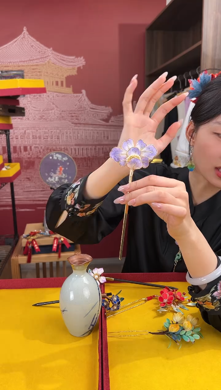 【闪购商品】刺绣非遗绒花（发饰）