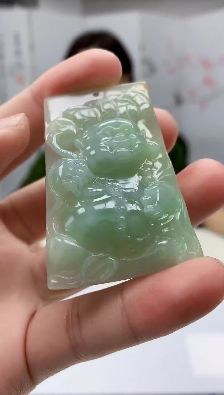 【闪购商品】定制翡翠未镶嵌4829bb-毛货挂件26