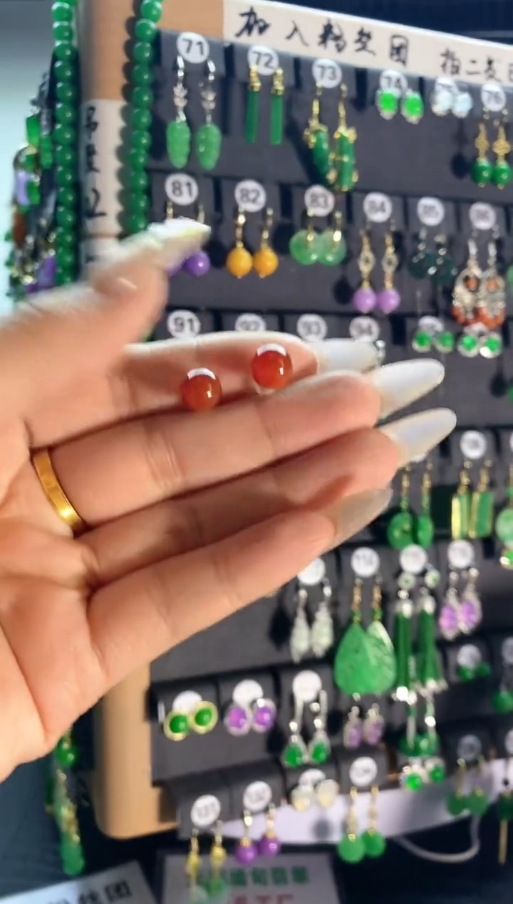 【闪购商品】翡翠耳饰银S925镶嵌423...