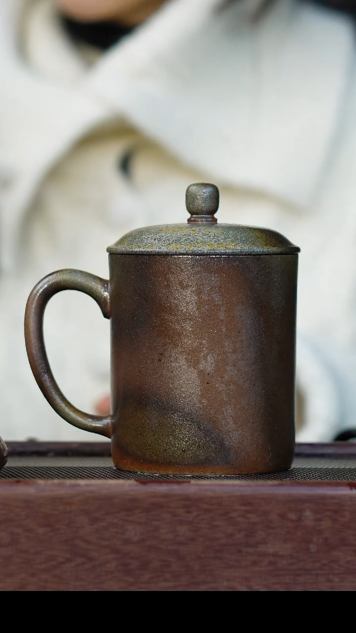 茶壶紫砂柴烧紫砂 段泥盖杯450cc