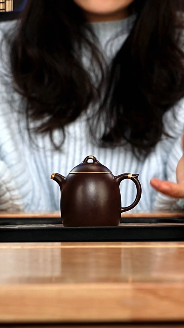 【闪购商品】紫砂茶壶描金秦权一只11