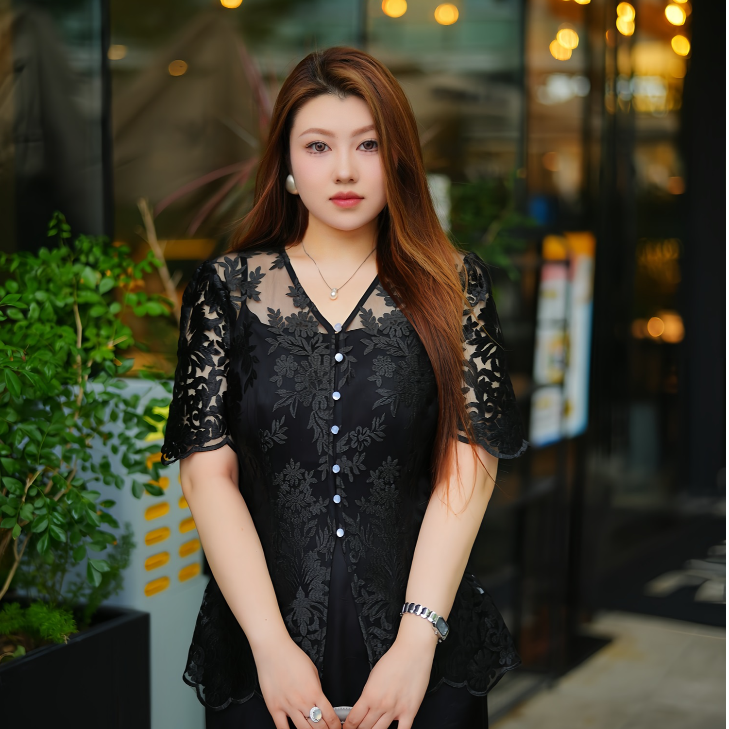 【苹果现货清清】XYD71211美人万针刺绣钩花七星珠空气感大码开衫