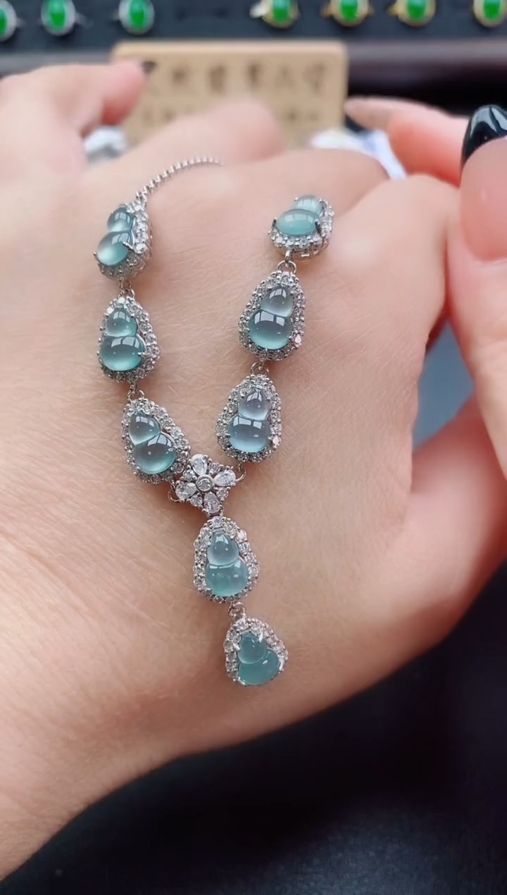 套链银S925镶嵌翡翠1