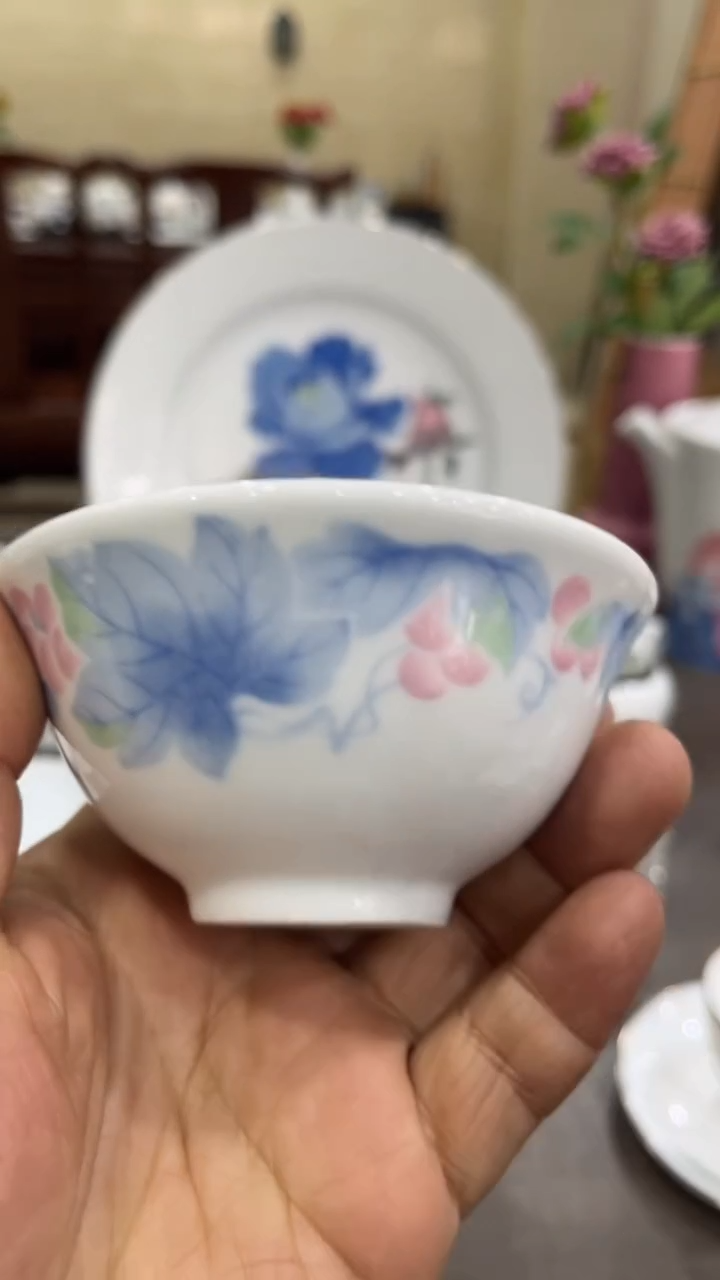 9.5厘米湖南醴陵釉下五彩陶瓷