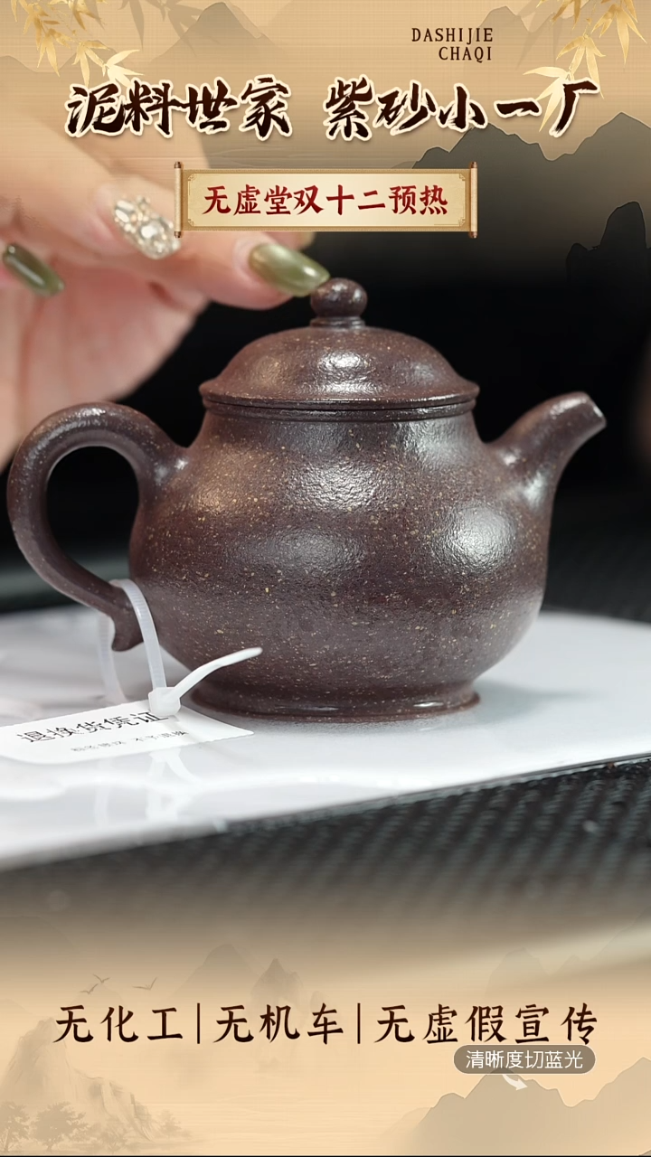 茶壶紫砂无虚堂  天青泥 潘壶250CC