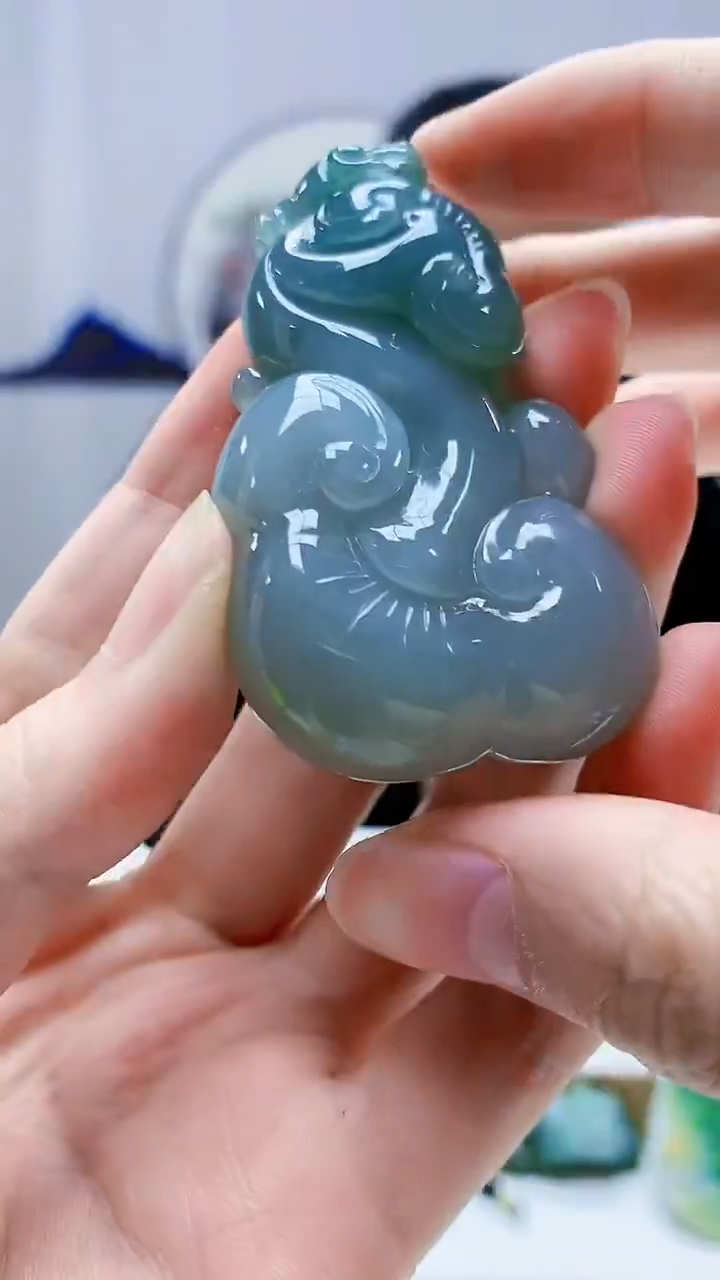 未镶嵌定制翡翠4898zm-毛货挂件126如意126