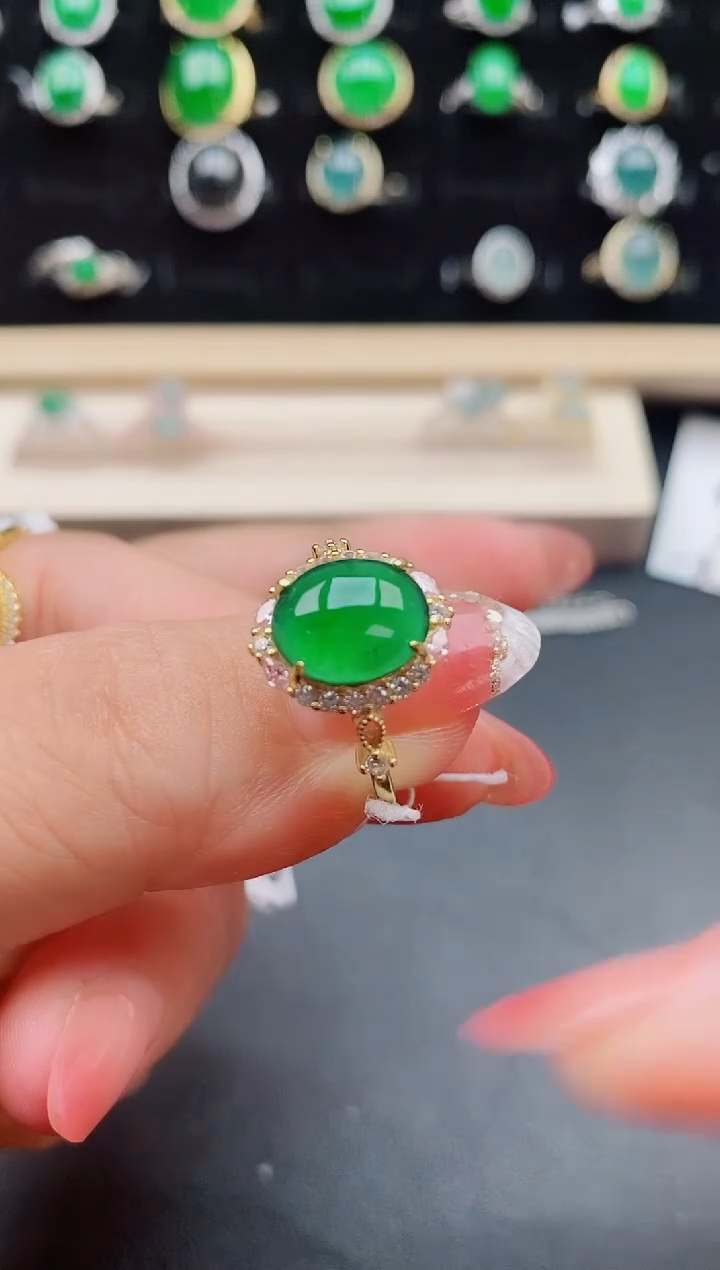 【闪购商品】翡翠戒指银S925镶嵌50800