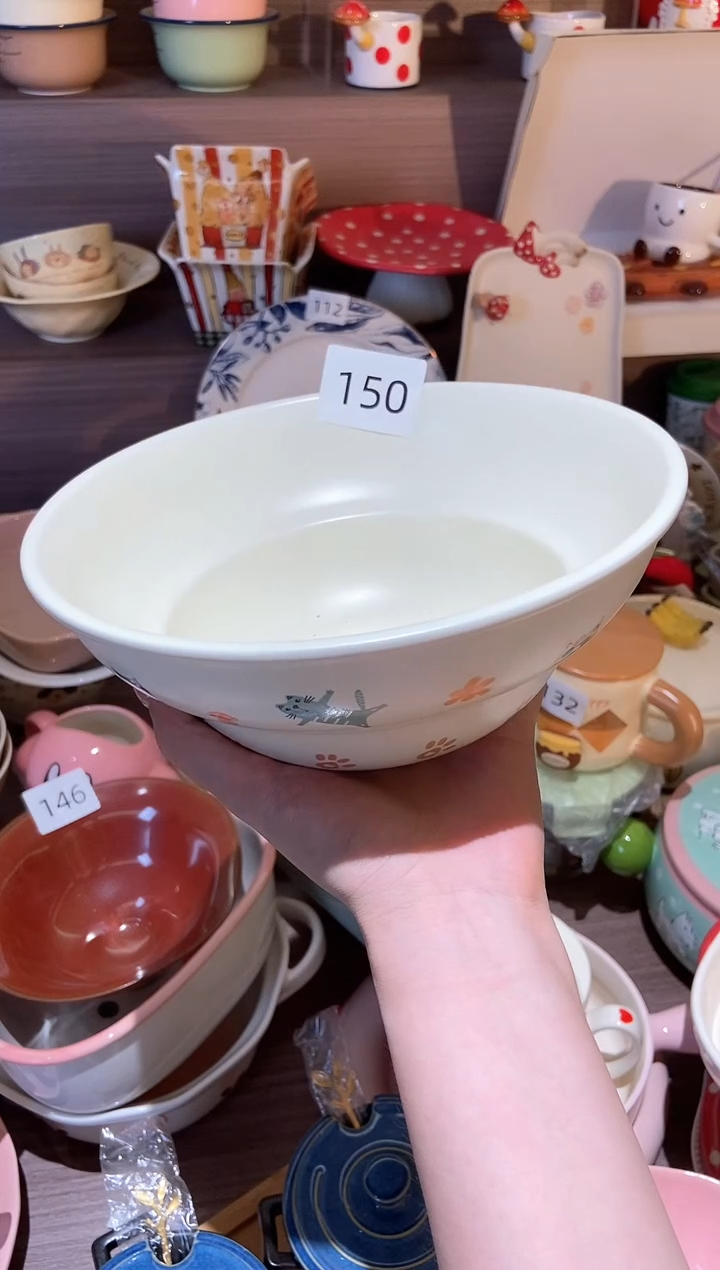 瓷150小猫脚印葫芦碗 瑕疵