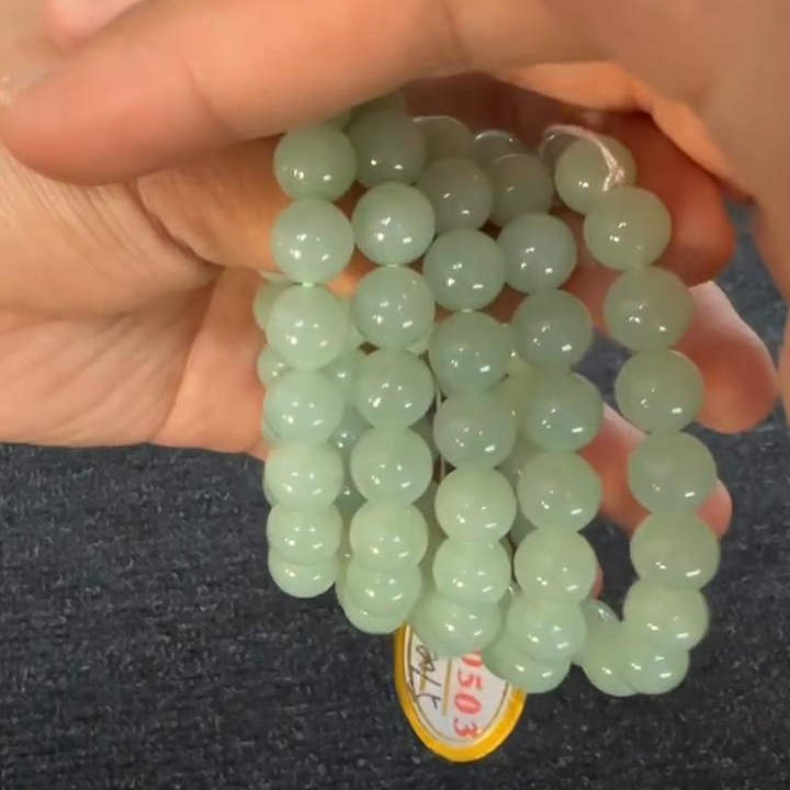 【杰缘珠宝】天然翡翠A货冰果绿孤品手串 多样性一件
