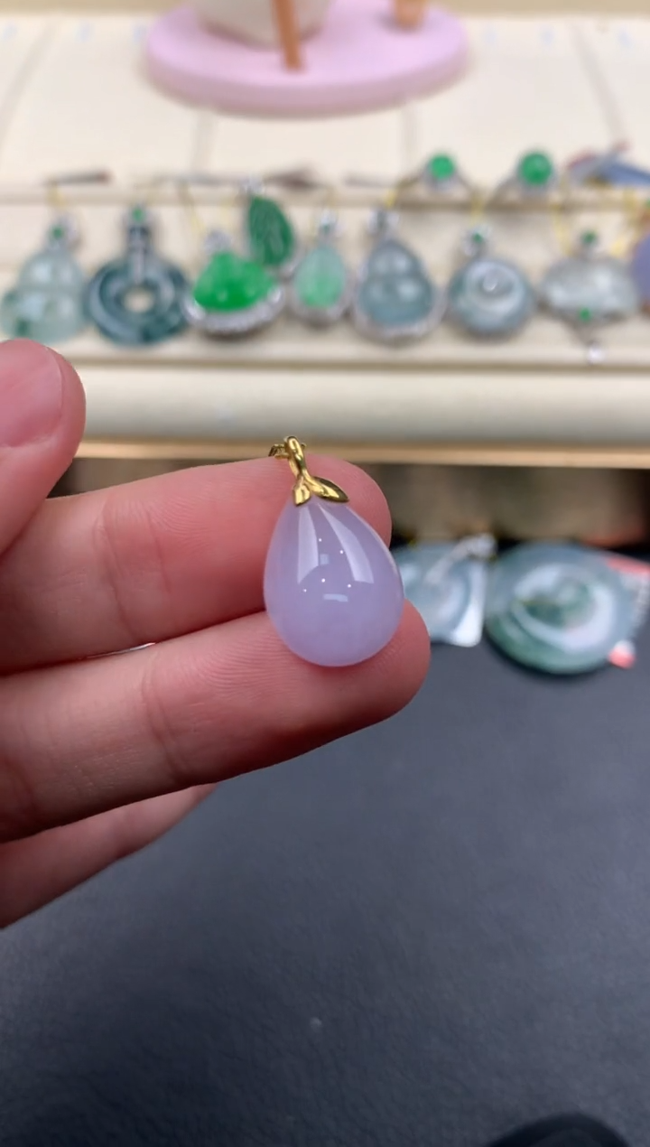 【闪购商品】翡翠颈饰18K金镶嵌A974    