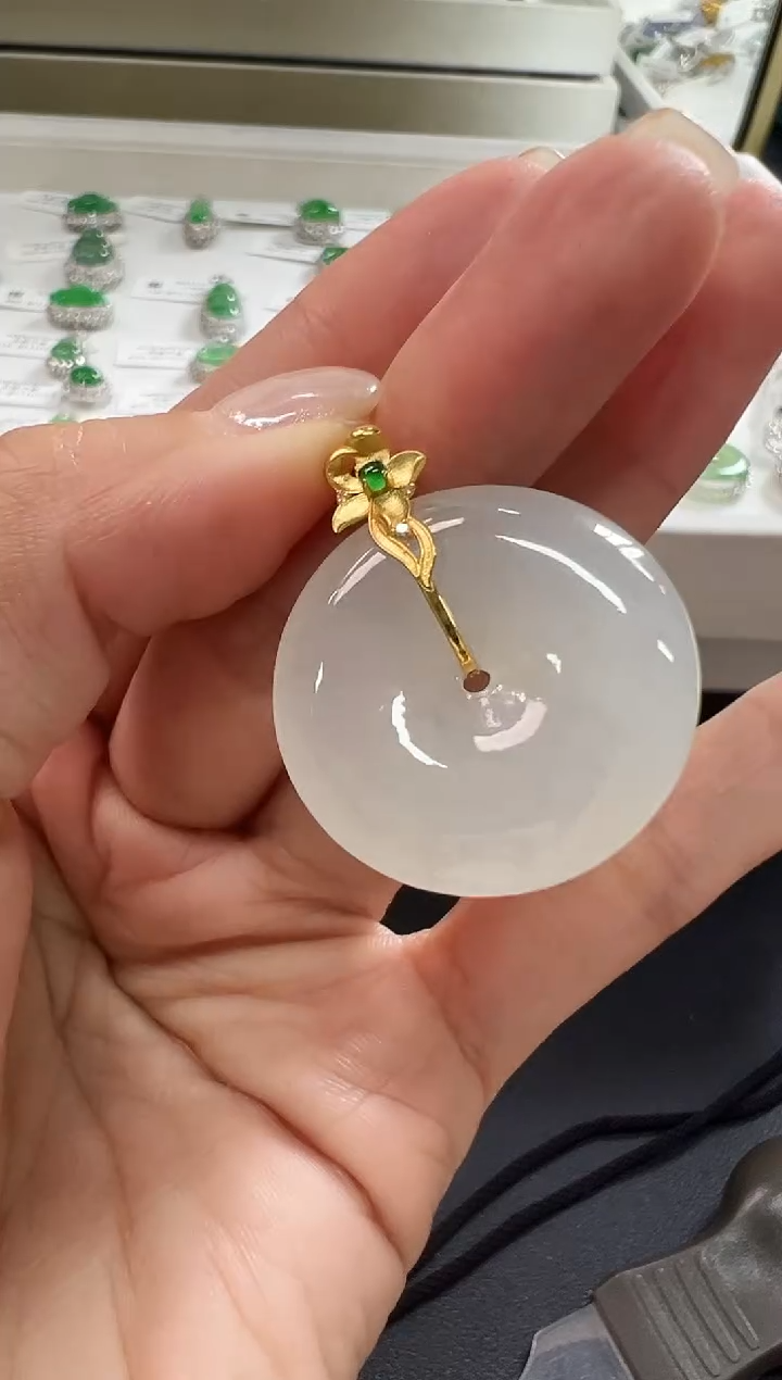 颈饰18K金镶嵌翡翠KGJH1128-016