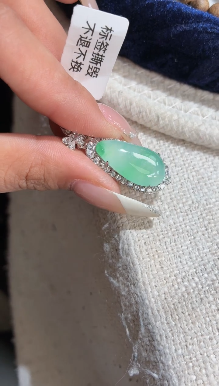 吊坠(不含链)银S925镶嵌翡翠福瓜