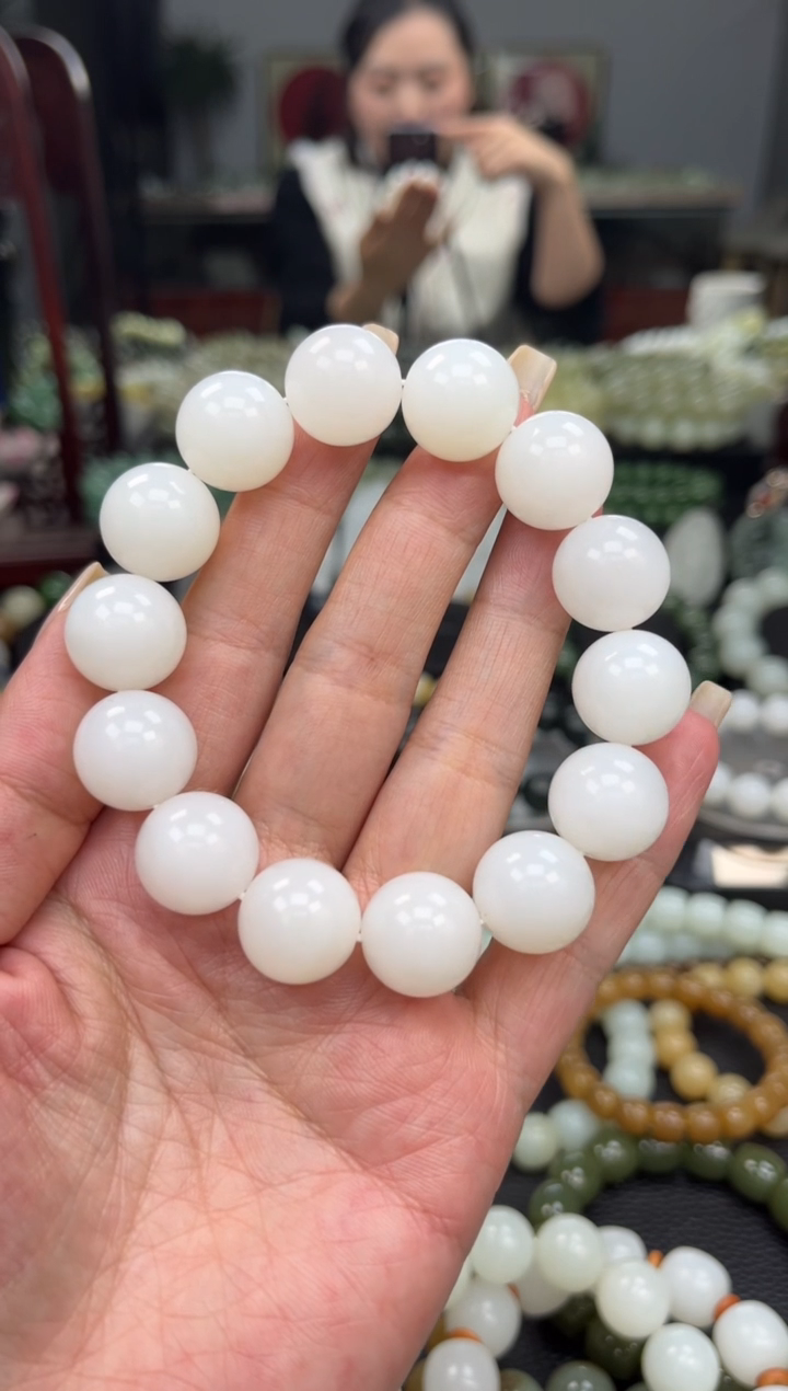 【闪购商品】和田玉手串未镶嵌新疆天泰白玉卡16