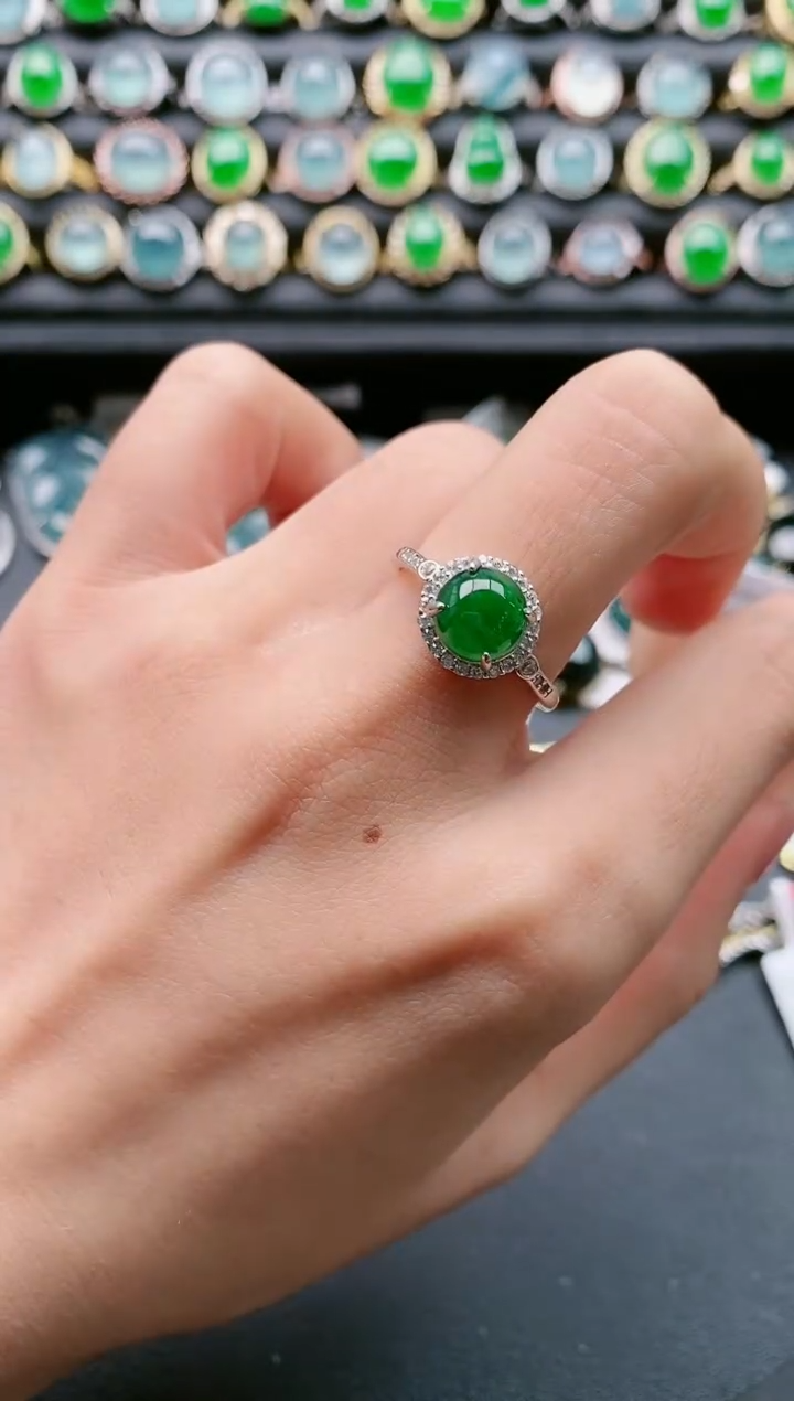 【闪购商品】翡翠戒指银S925镶嵌1111111