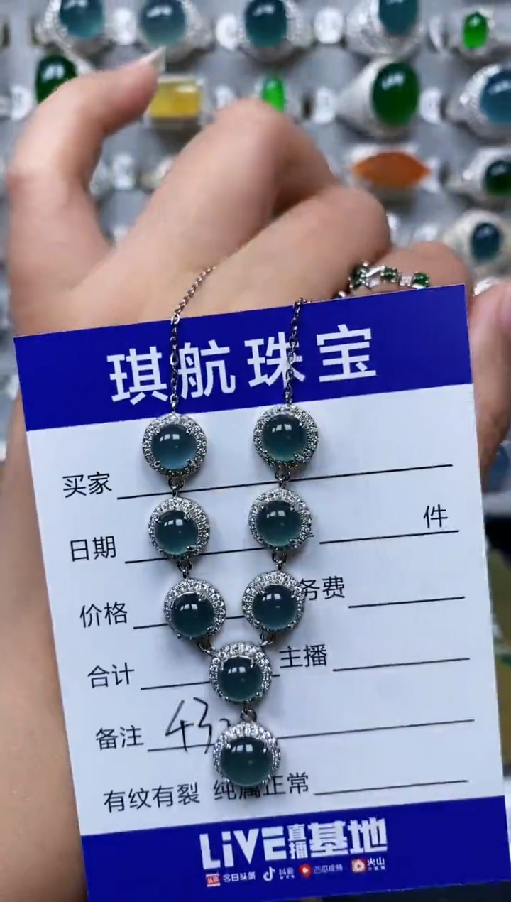 【闪购商品】翡翠颈饰银S925镶嵌0432