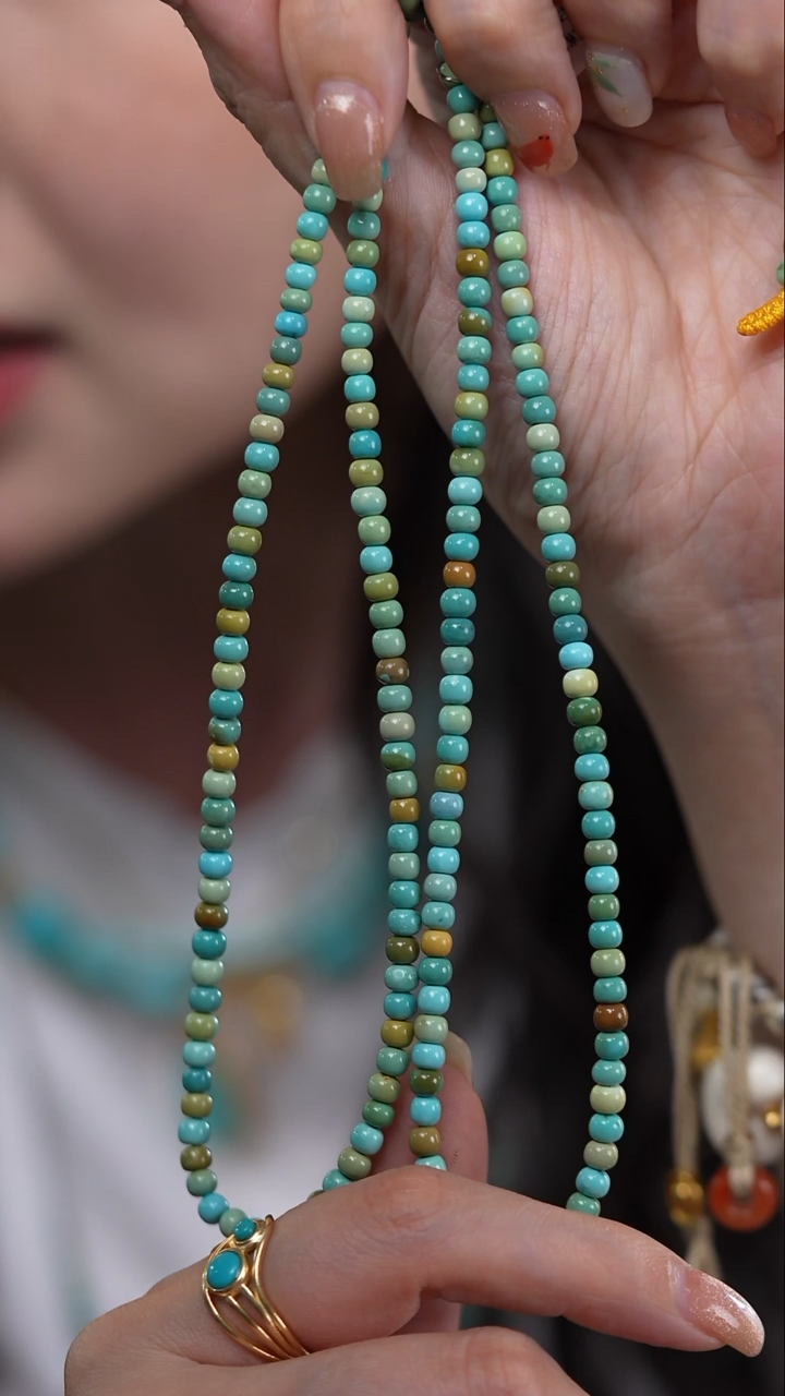 【闪购商品】绿松石手串未镶嵌松石老型多宝多圈-多样性发货发其一