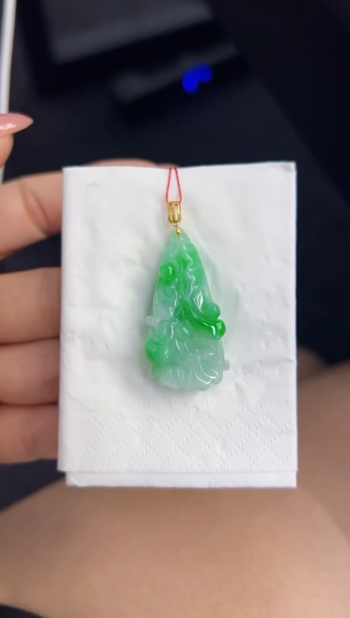 【闪购商品】翡翠18K金镶嵌颈饰Q缅料A货翡翠/支持复检/一件