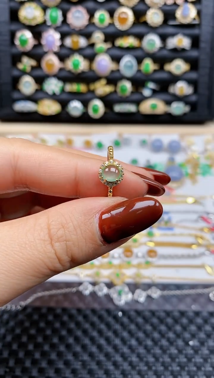 银S925镶嵌戒指翡翠281