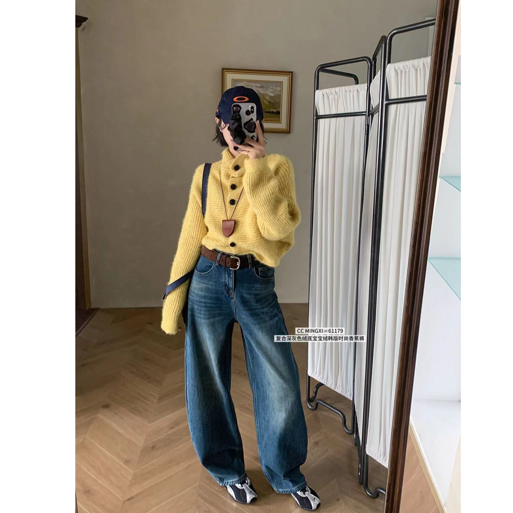 鑫燃KIKI 复合深灰色绒底宝宝绒韩版时尚香蕉裤 61179 MX