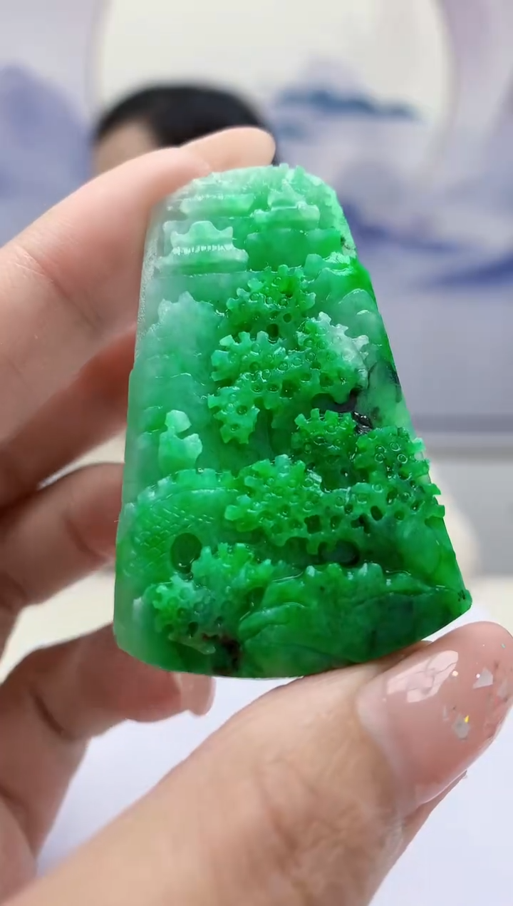 定制翡翠未镶嵌4852MM-毛货挂件74赠珠链