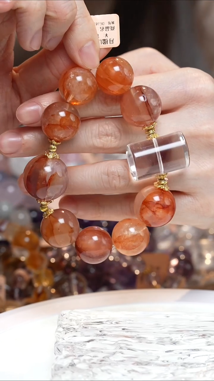 未镶嵌手串水晶红胶花手串·DD0025OC045G283