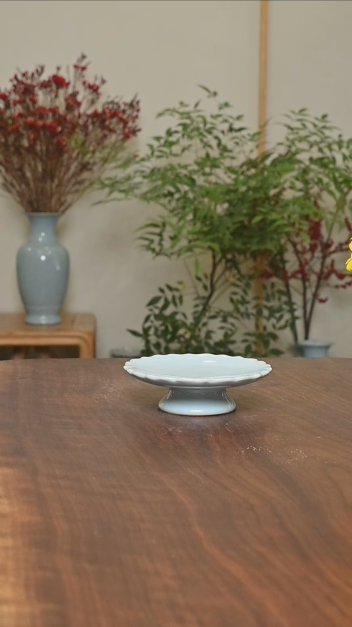 【闪购商品】其他#微瑕天青釉朱家汝窑款盏托