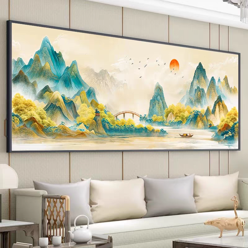 十字绣【正版万里江山】2025新款大格客厅大气山水风景装饰画棉线绣