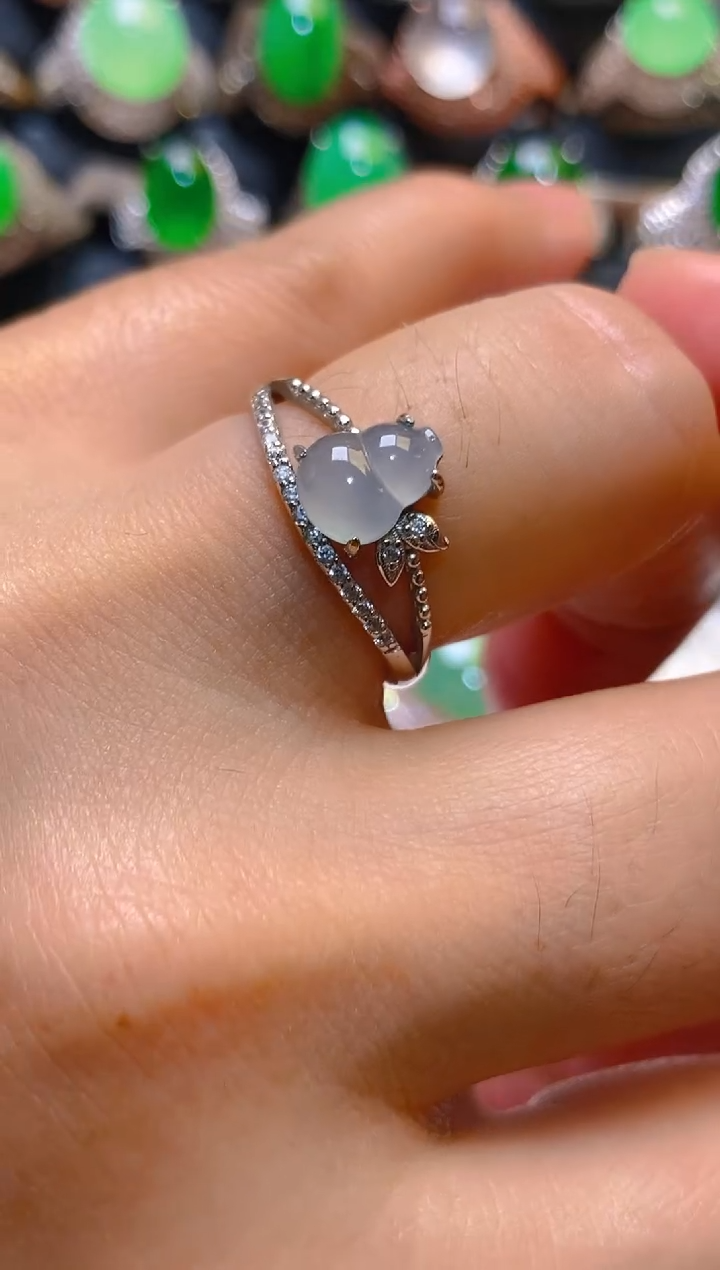 【闪购商品】翡翠耳饰银S925镶嵌天然A货翡翠1