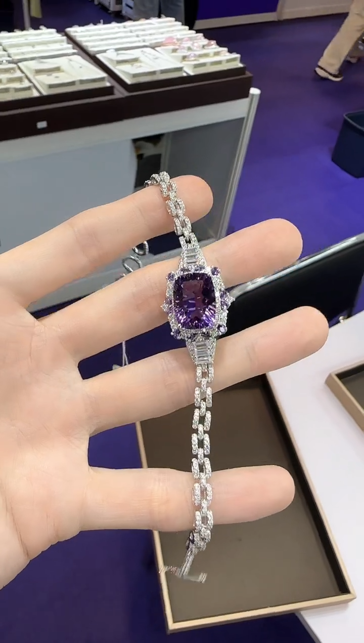 【闪购商品】紫晶手链银S925镶嵌9*16mm