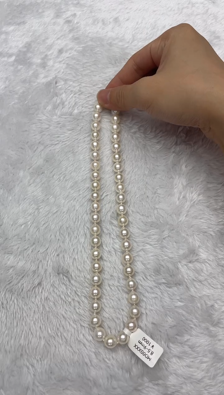海水珍珠银S925镶嵌项链AK8.5-9mm（多样性发一）