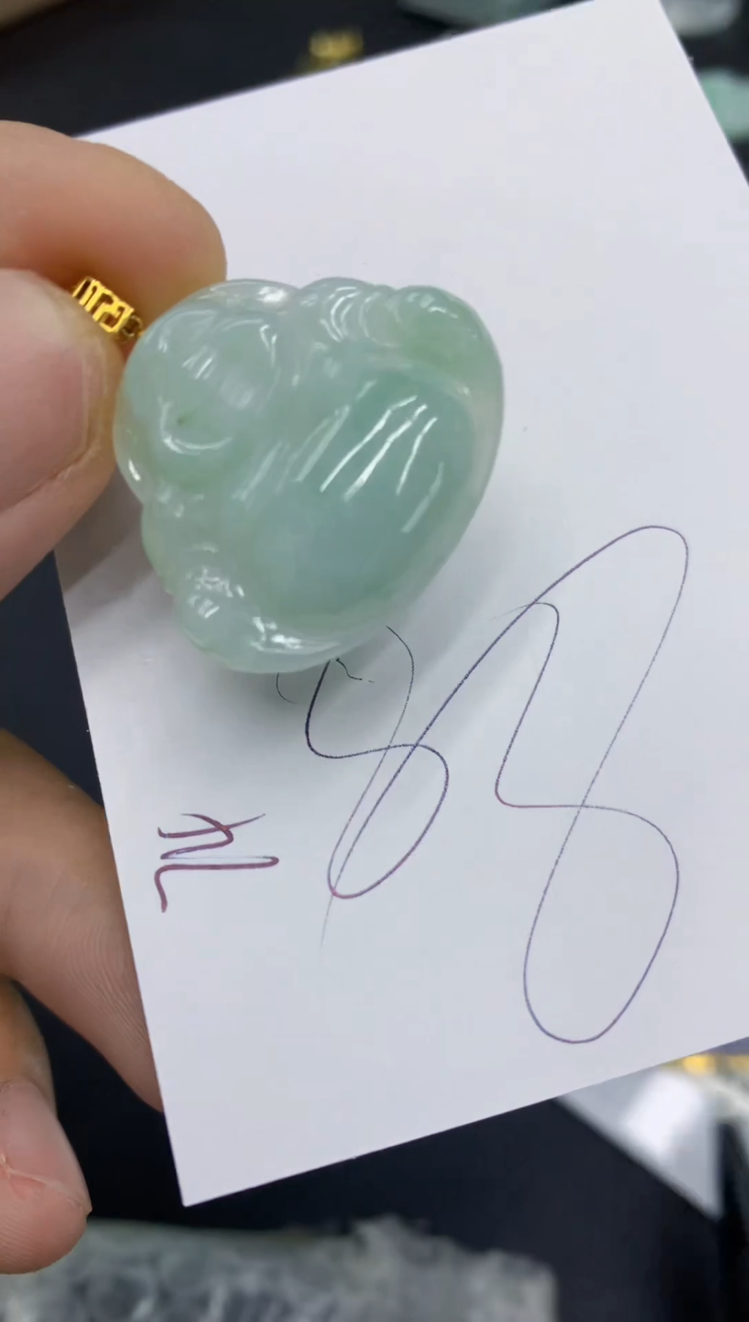 翡翠18K金镶嵌颈饰1111111111