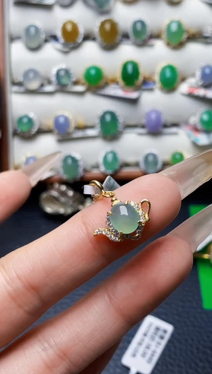 银S925镶嵌戒指翡翠1242