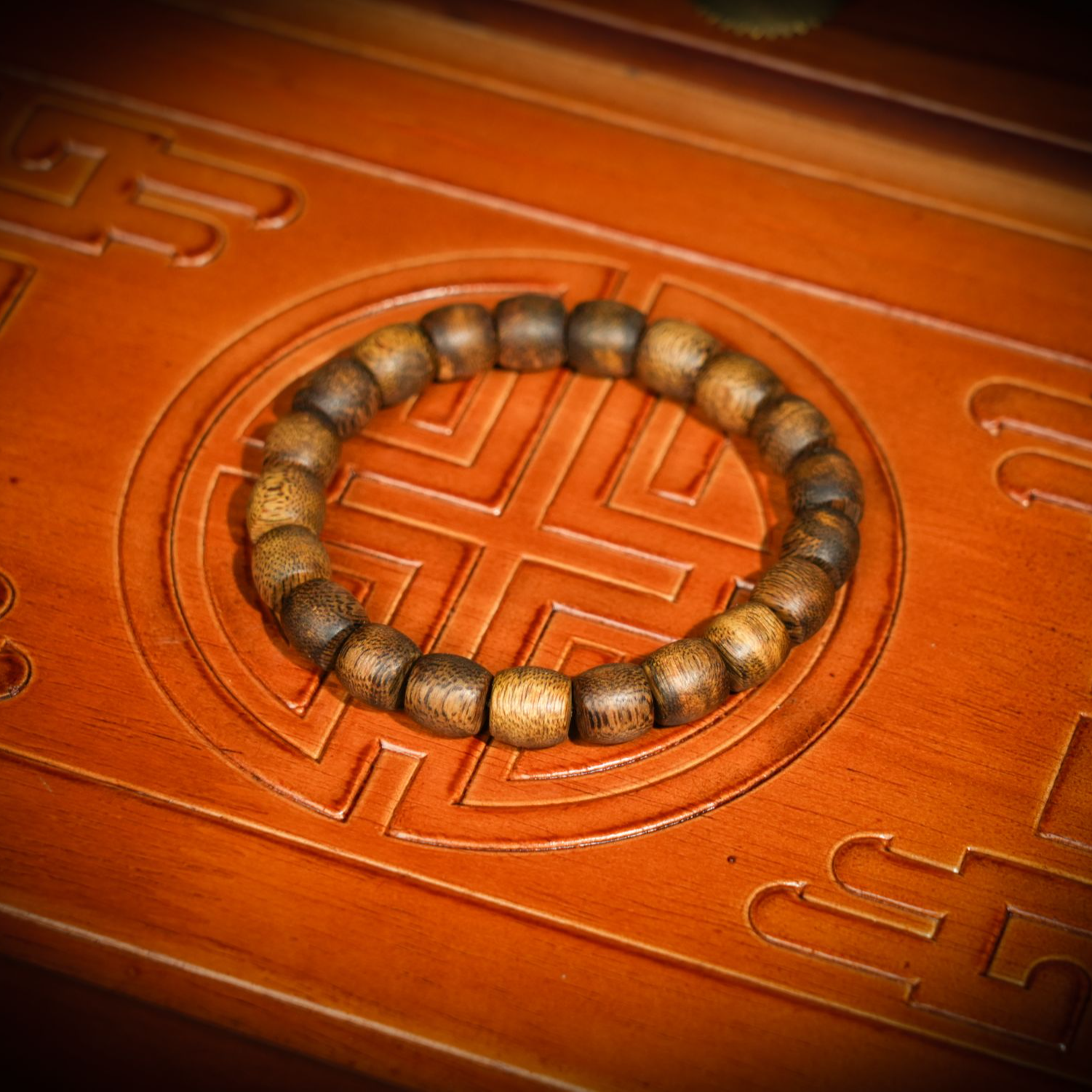 沉香海南棋楠沉香鼓珠0.9单圈沉香手串6克+多样性发一