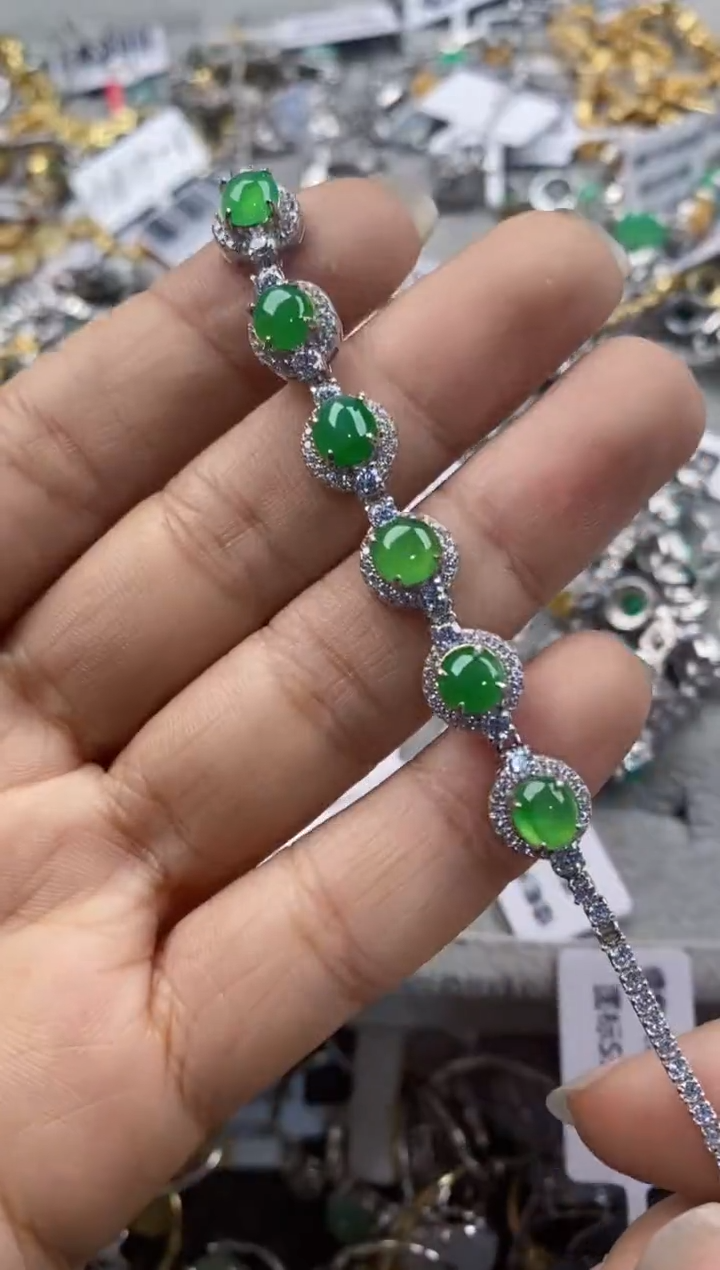 银S925镶嵌戒指翡翠10                 7