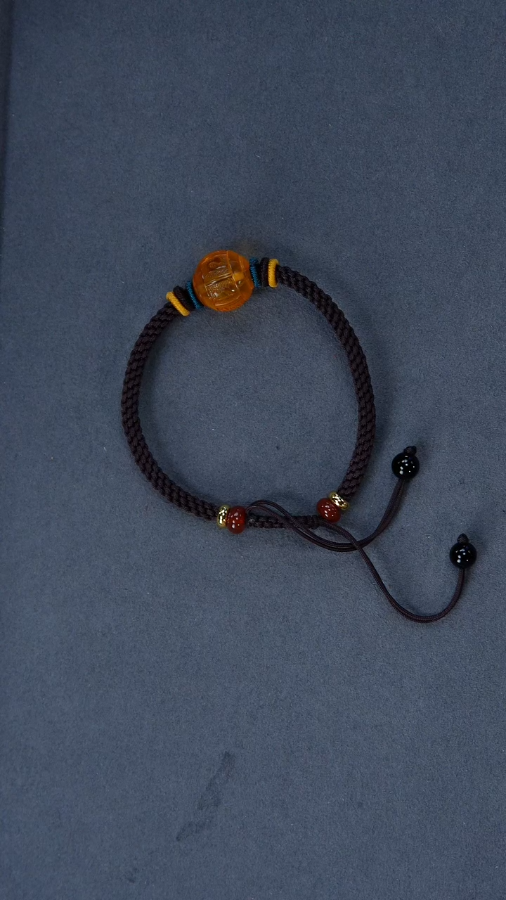 【闪购商品】琥珀裸石未镶嵌编织款手绳