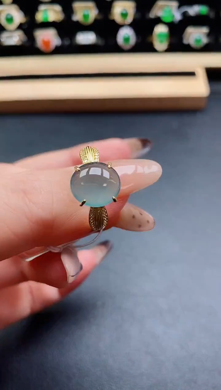 银S925镶嵌戒指翡翠1212