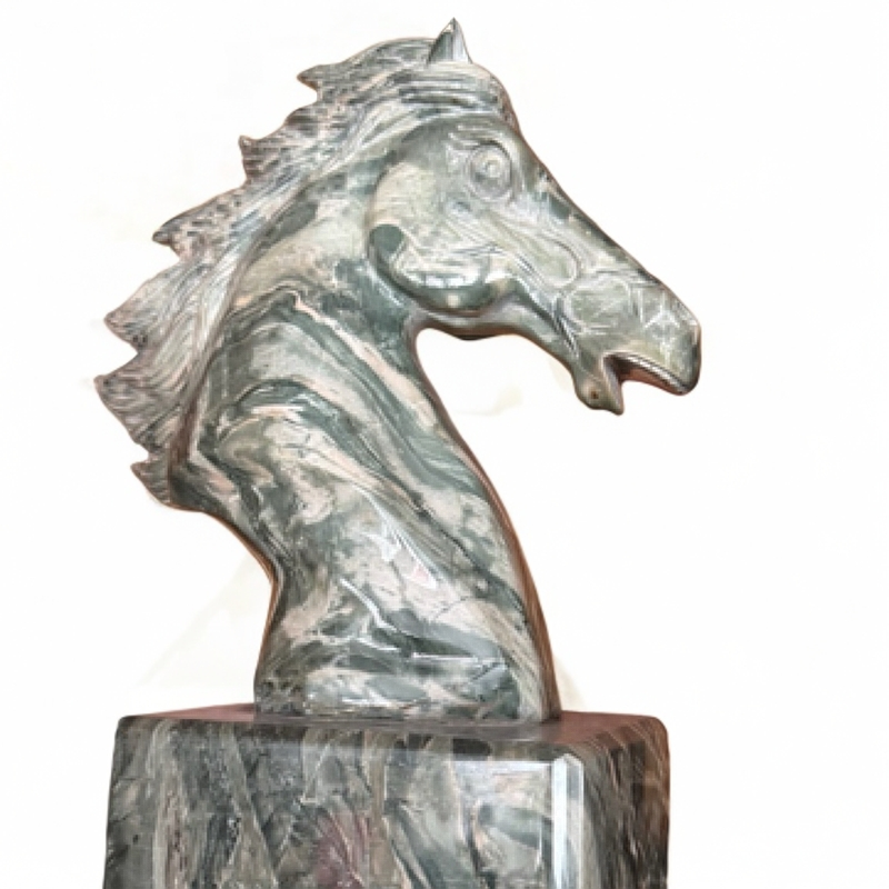 天然石材九龙壁马到成功家居摆件款式老物件雕刻手工艺精美创意