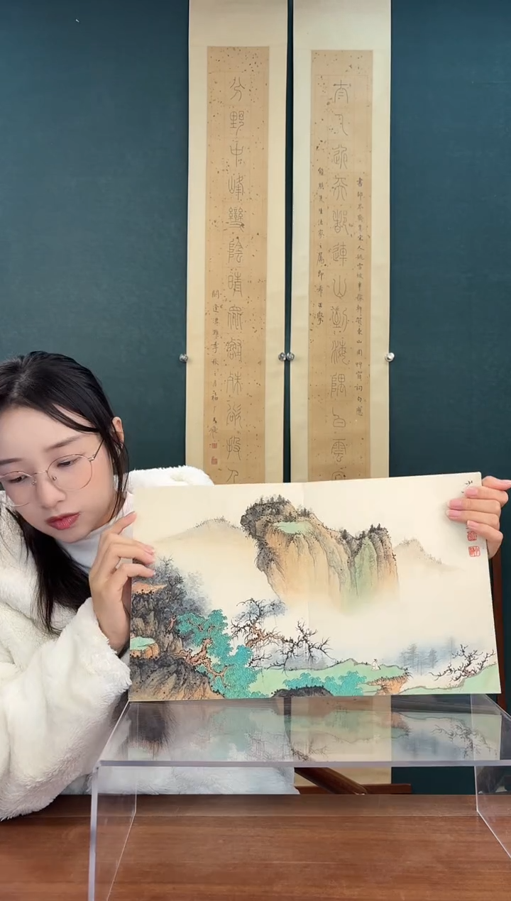 国画渔*陈老师 山水册页 8帧