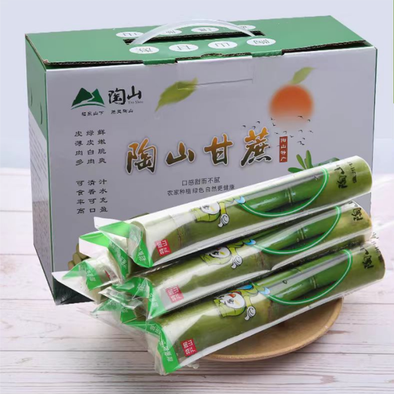 陶山甘蔗温州特产新鲜青皮果蔗脆甜当季水果顺丰整箱包邮送礼有面