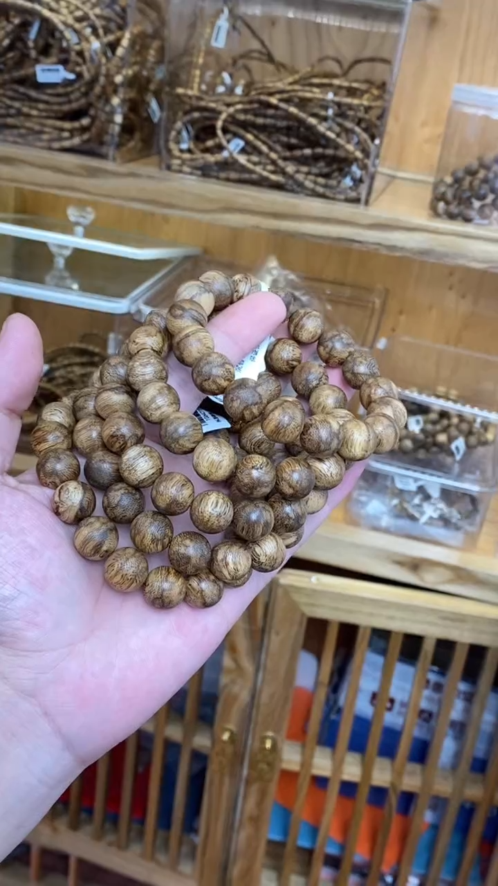 沉香手串 菩萨棋圆珠单圈虎斑1.3多样性发其一
