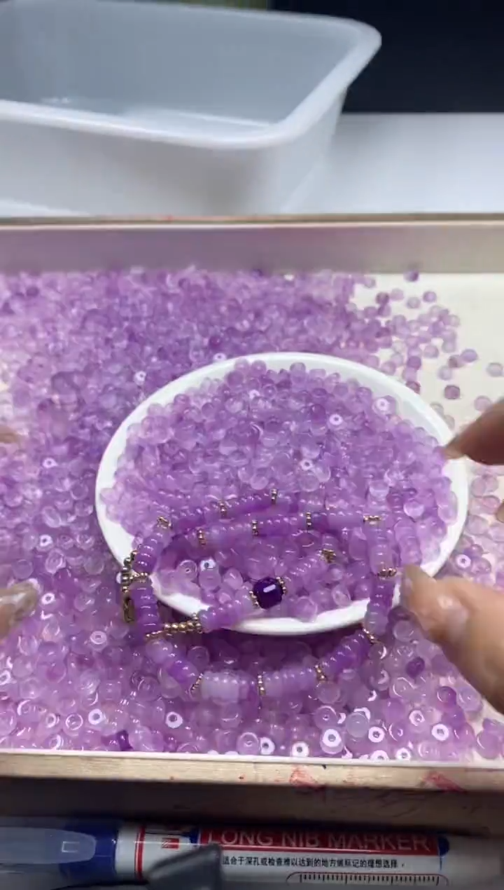 【闪购商品】玛瑙/玉髓颈饰未镶嵌w1584冰紫罗兰算盘6*3mm*60颗